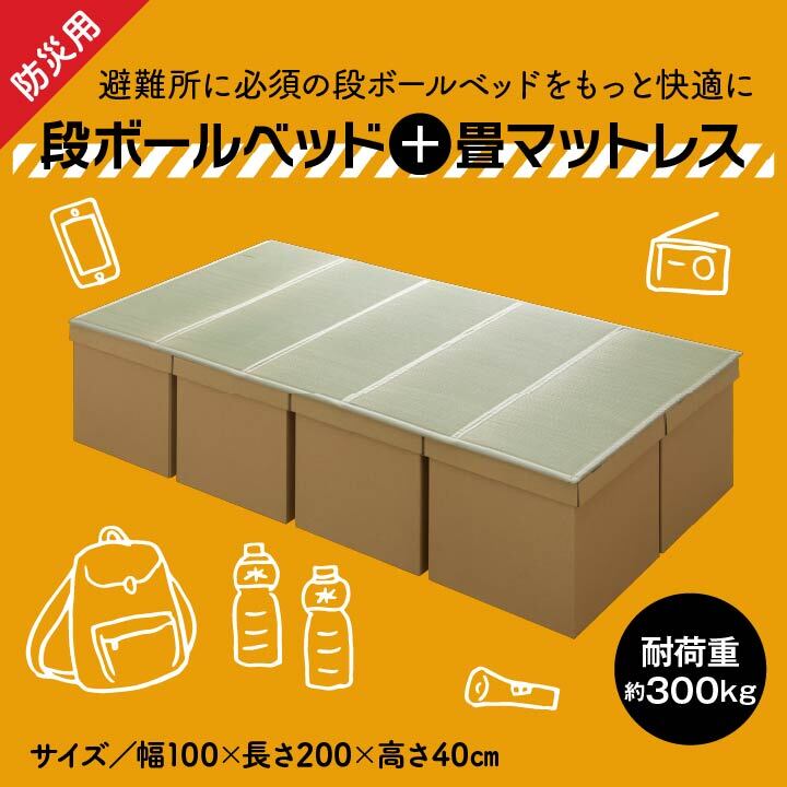 ベッド 寝具 防災 避難 備え ユニット 畳 段ボール シングル 約100×200cm 5連