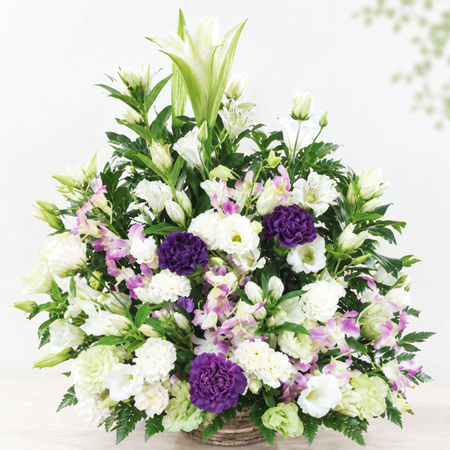 お供え花 お悔やみ 生花アレンジメント LLサイズ 高さ約50cm フラワーアレンジメント 供花 仏花 命日 お盆 お彼岸 法事 四十九日 一周忌 三回忌 枕花 送料無料【北海道・沖縄・九州・四国・中国・離島は配送不可】
