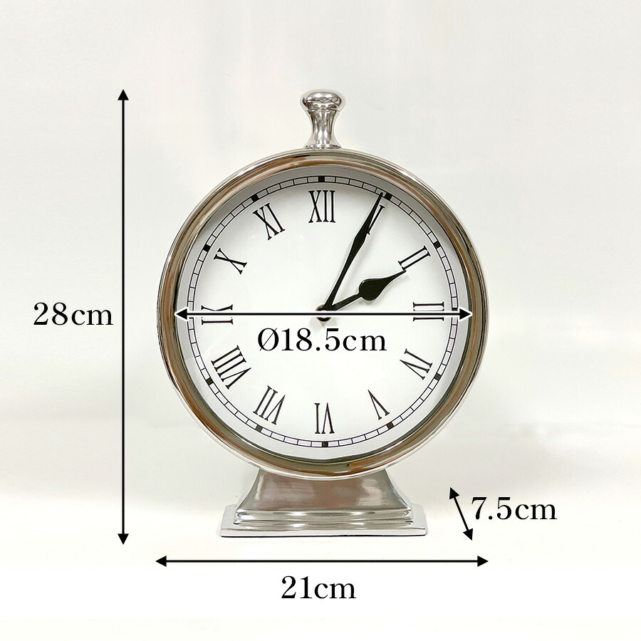 テーブル 置き時計 ラウンド 置時計 時計 高さ28cm アンティーク風 クラシカル 輸入雑貨 卓上 スタンドクロック クロック おしゃれ 引越し お祝い プレゼント