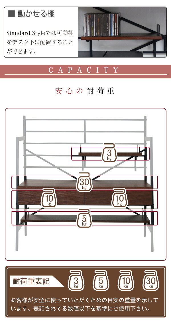 デスク チェア 生活スタイルに合わせてハイとローの2段階で高さ調節が可能。A4ファイルや教科書が置ける収納棚付きだから、大人も子供も、仕事にも勉強にも多用途に使える机です。 新生活