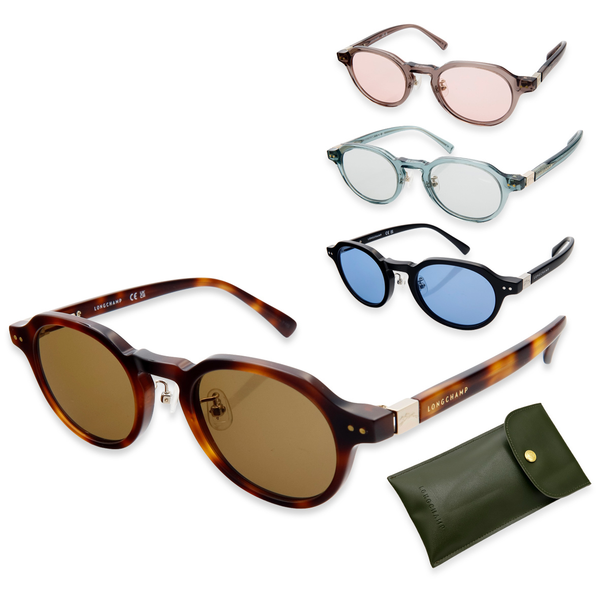 選べる4色 LONGCHAMP ロンシャン サングラス レディース LO2749LBJ 46サイズ カラーレンズ UVカット 紫外線対策 クラウンパント ボストン型 ローブリッジフィット 小さめ ブラック ハバナ セージ モーヴ ソフトケース 眼鏡拭き付き