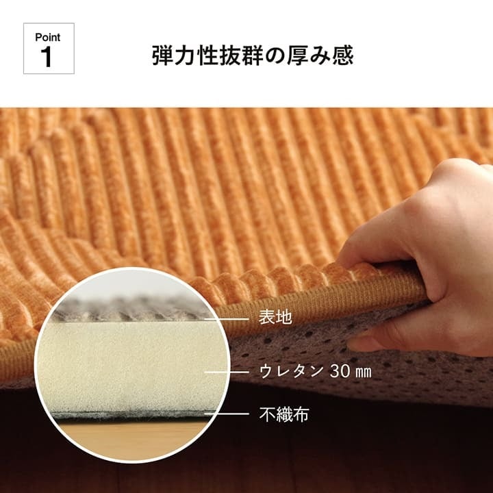 クッション 座布団 オシャレ コーデュロイ調 滑りにくい加工 ふかふか キルト 無地 正方形 約60×60cm 滑り止め ポリエステル ウレタン 座ぶとん ざぶとん フロアクッション 和室クッション 寝具 寝室用品 インテリア クッション性 やわらか