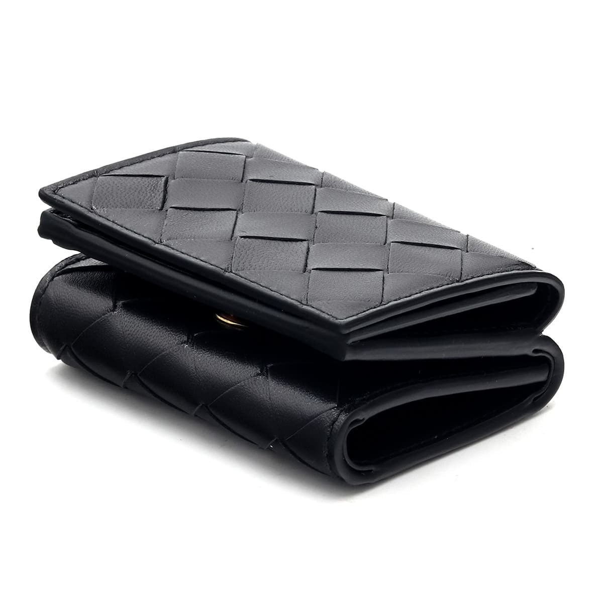 選べる3色 ボッテガヴェネタ BOTTEGA VENETA 三つ折り財布 レディース メンズ イントレチャート タイニー ミニ財布 本革 小銭入れ付き ブラック グリーン ベージュ 666944 V3UH2