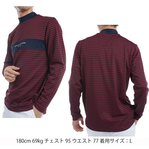 トミーヒルフィガー ゴルフ メンズ エッセンシャル 長袖モックネックシャツ TOMMY HILFIGER GOLF THMA454 秋冬モデル お誕生日祝い お祝い 記念品 お父さん 父の日 彼氏 男性 30代 40代 50代 60代  還暦祝い 敬老の日 人気プレゼント プレゼント