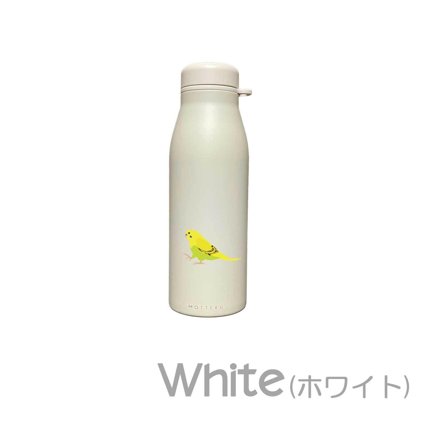 セキセイインコ ショルダー ステンレスボトル 500ml 保温 保冷 ステンレス 真空 断熱 二重構造 水筒 マイボトル カラビナ ベルト ストラップ オリジナル インコ 鳥 小鳥 ペット