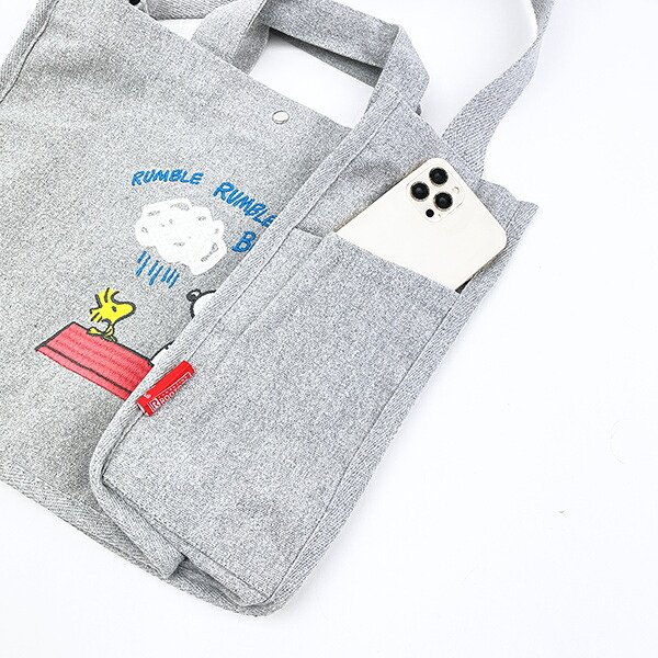 スヌーピー 2wayスクエアトートバッグ (グレー)  ルートート ROOTOTE SNOOPY 送料込み