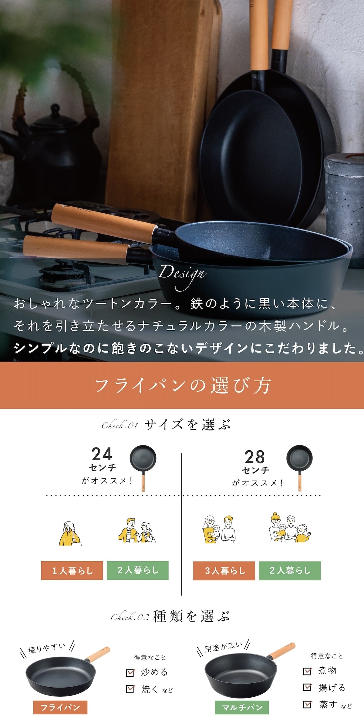 TI:DA マルチパン 28cm 深型 フライパン チタン＆ダイヤモンドWコーティング IH ガス対応 軽量 焦げつきにくい お手入れ簡単 ブラック グレー おしゃれ 万能フライパン 炒める 煮る 揚げる キッチン用品 新生活 結婚祝い 引っ越し祝い 料理好き プレゼント 実用的 ギフト TIDA ティーダ