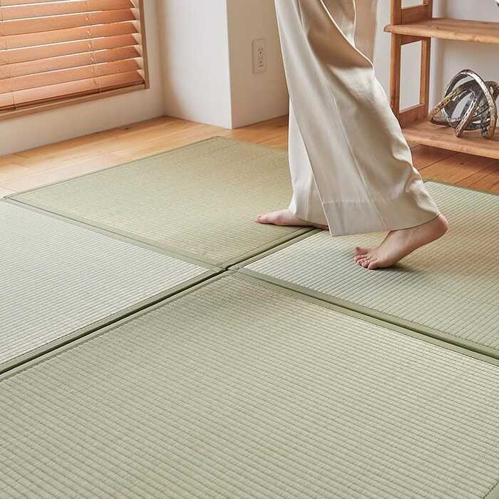 夏ラグ 夏用カーペット 畳 置き畳 置きたたみ い草 天然素材 天然い草 DIY フロア畳 ユニット畳 フローリング畳 カーペット マット 82x82cm 和室 軽量 空気清浄 保温性 調湿 縁あり リラックス効果