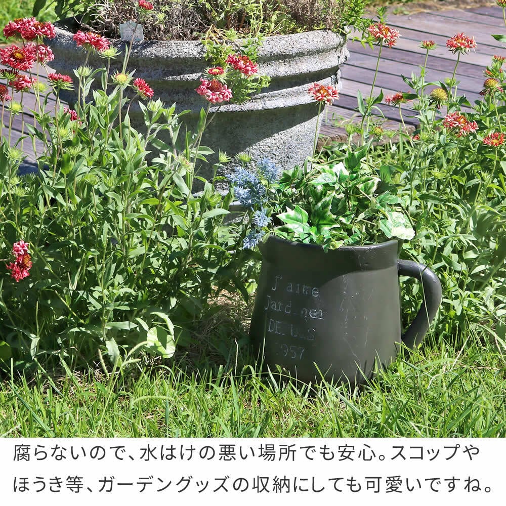 ガーデン エクステリア FRP製ミルクポット型プランター大（幅30cm） EPP-30BLK 幅39 奥行29 高さ35 cm アンティーク 大型 プランター 円形 植木鉢 10号相当 プランターカバー おしゃれ 庭 ベランダ 屋外 FRP 家庭菜園
