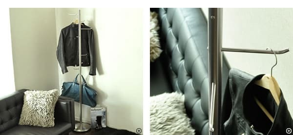 ラック ポールハンガー スチール クロムメッキ ホワイト ブ シルバー お部屋のデザイン性を高めるシンプルなデザインのポールハンガー コートハンガー ポールスタンド モダンデザイン 玄関収納 幅34×奥行き34×高さ173cm 新生活