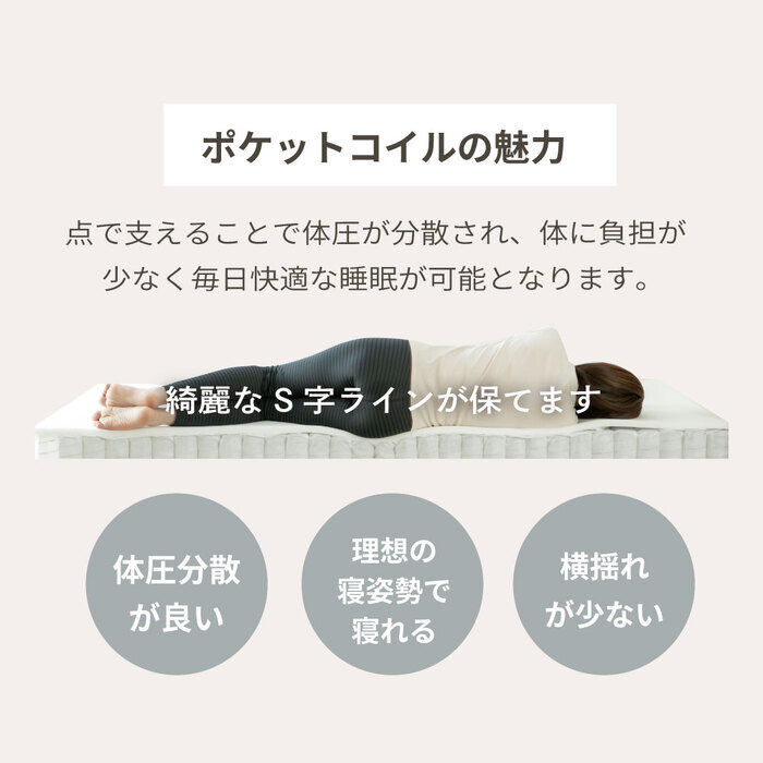 マットレス 薄型 三つ折り ポケットコイルマットレス ロール 圧縮 厚さ10cm 片面仕様 通気性 耐久性 ニット生地 シングル セミダブル ダブル S SD D 日本製 国産 ポリエステル ウレタン 敷きマット 寝具マット マットレス寝具 寝具用品