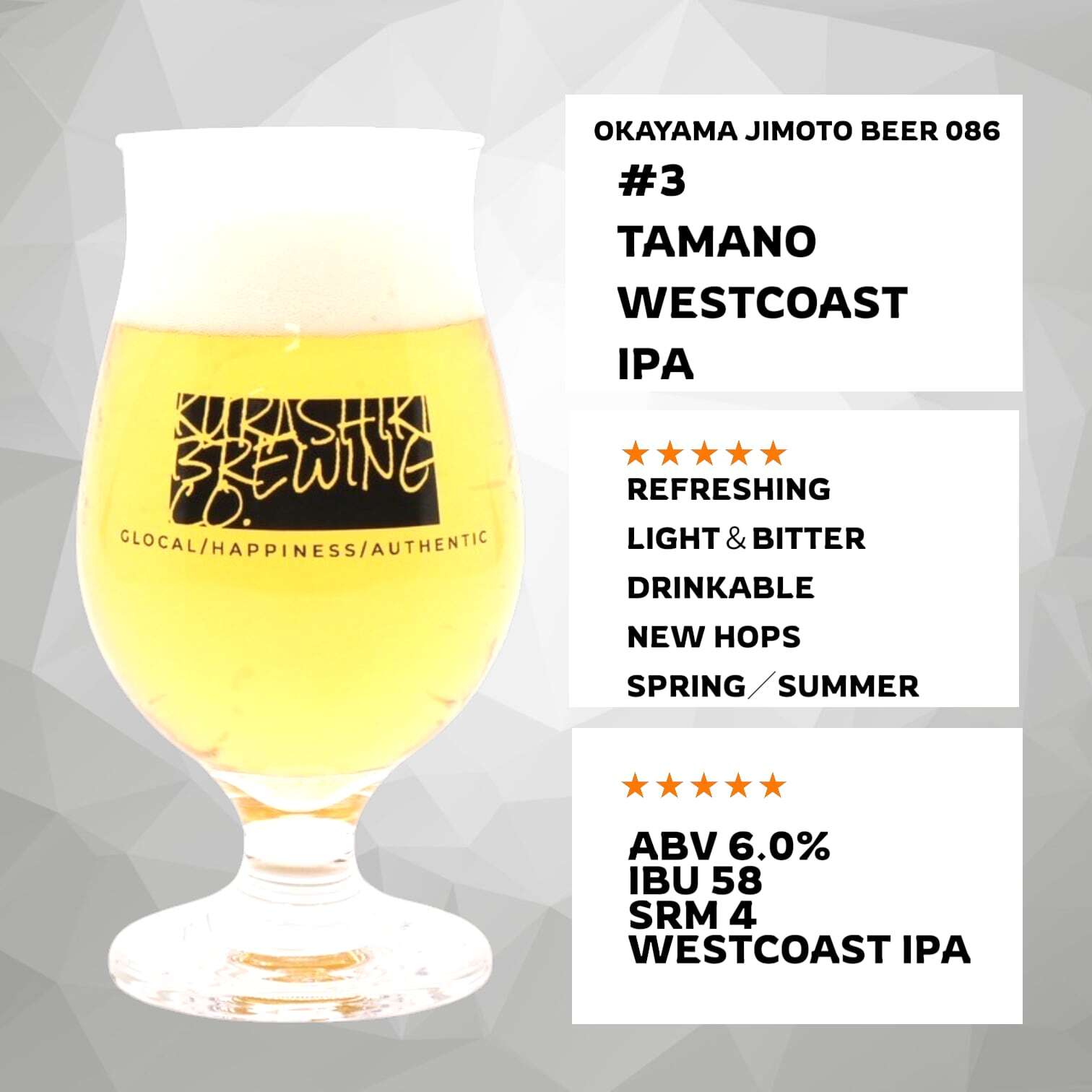 ＃3 TAMANO WEST COAST IPA OKAYAMA JIMOTO BEER 086【春夏限定】地ビール お中元 お歳暮 父の日