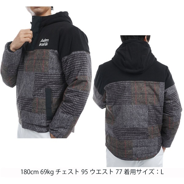 アドミラル ゴルフ メンズ ボアミックス 中綿ハーフジップアノラック ADMIRAL GOLF ADMA488 秋冬モデル お誕生日祝い お祝い 記念品 お父さん 父の日 彼氏 男性 30代 40代 50代 60代  還暦祝い 敬老の日 人気プレゼント プレゼント