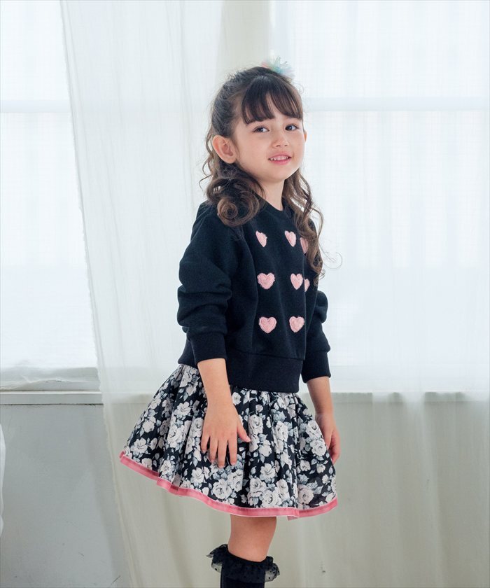 Rora 子供服 通販 キッズスカート チュチュスカート ピアノ発表会 結婚式フォーマル 卒園式入学式 フォーマル ウエストゴム フレアスカート ボリュームスカート チュールスカート アンティーク調 ガーリーレトロ ふんわり可愛い お出かけ着 小学生