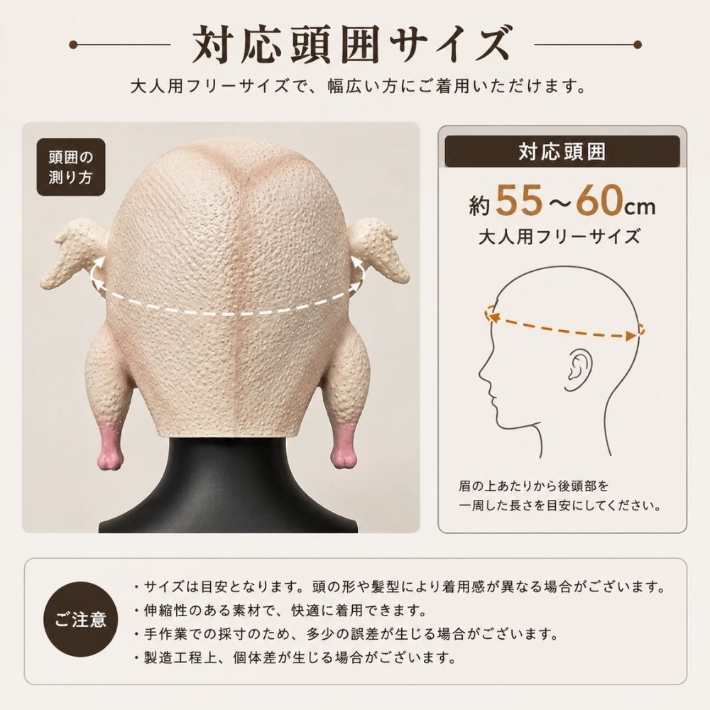チキンマスク 鶏マスク ニワトリ かぶりもの お面 ハロウィン 仮装 コスプレ 面白い おもしろマスク アニマルマスク 大人用 フリーサイズ パーティー イベント 学園祭 文化祭 撮影 小道具