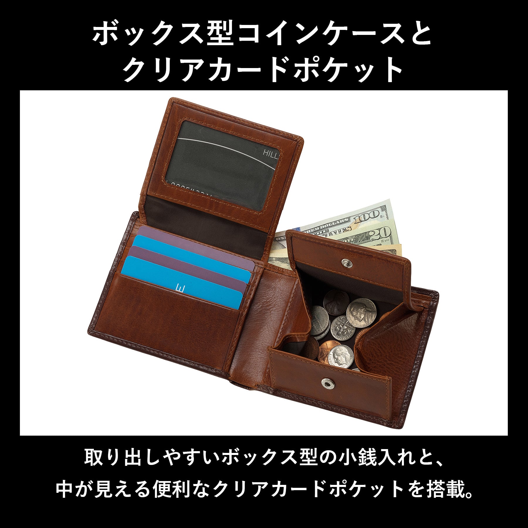 ［ゴルベ］ 財布 メンズ ベジタブルタンニングレザー 二つ折り 名入れ無料 送料無料