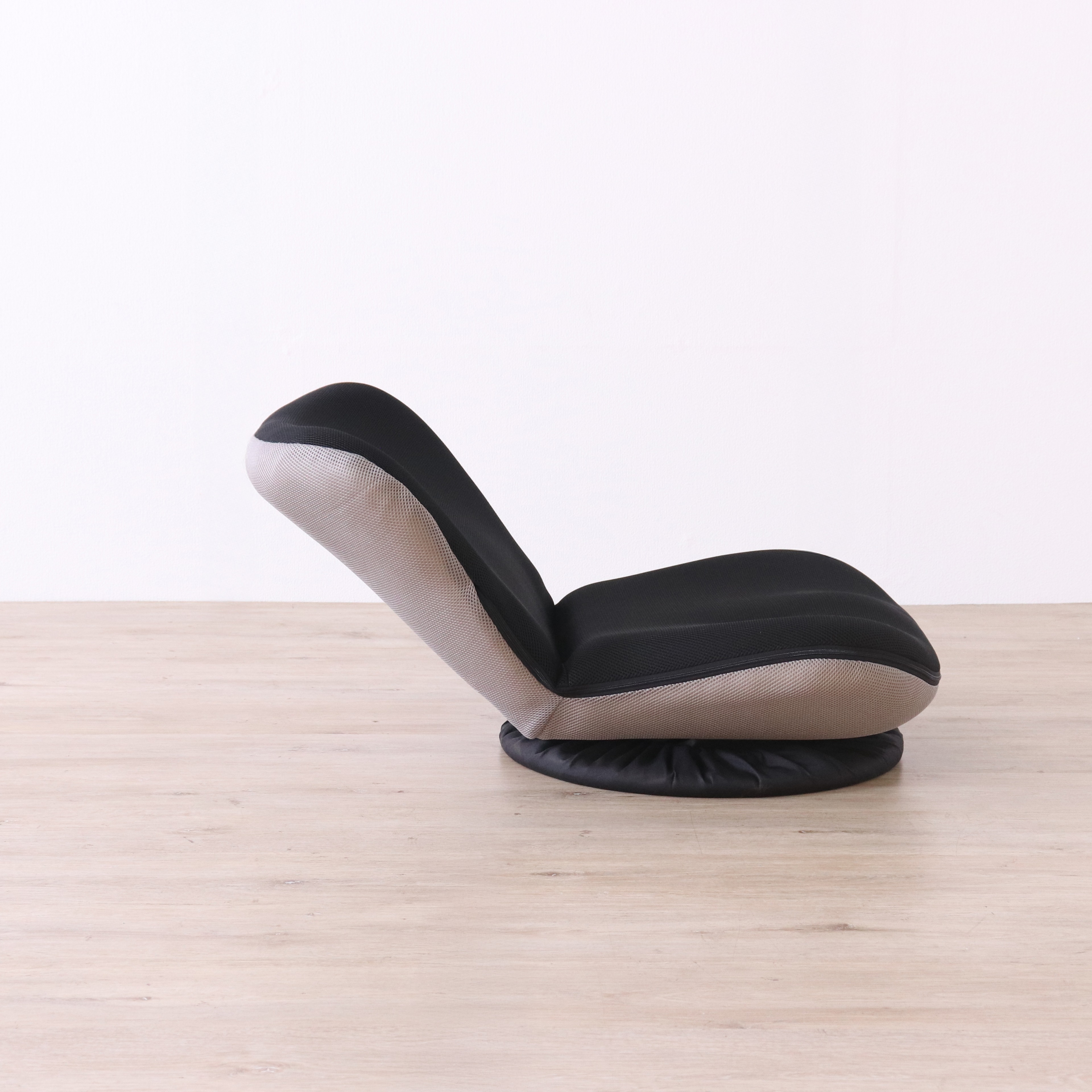 高座椅子 カム 回転式 リクライニング 完成品 360度回転 ブラック・ベージュ W52×D58~92×H52cm座面高15cm 座椅子 リクライニングチェア パーソナルチェア 肘付き ブラック ベージュ おしゃれ