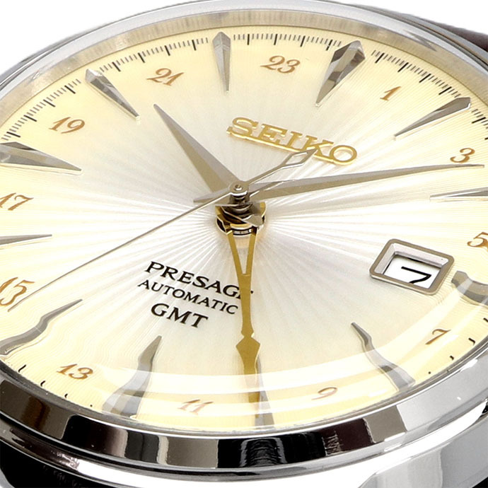 SEIKO 腕時計 セイコー 時計 ウォッチ 【日本製 Made in Japan】 PRESAGE プレザージュ Cocktail Time カクテルタイム GMT アイボリーメタリックグラデーション レザーバンド SSK041J1 [並行輸入品]