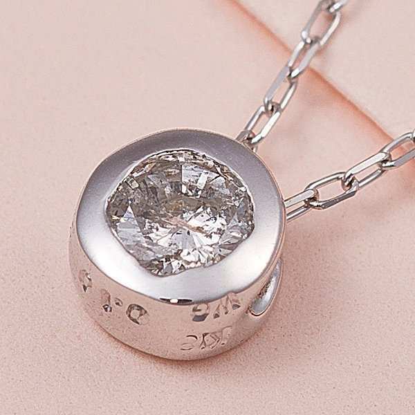 ダイヤモンド ネックレス K18WG 0.1ct フクリン ペンダント 18金 ホワイトゴールド 一粒 ダイヤ シンプル アクセサリー レディース ジュエリー ギフト プレゼント 贈り物