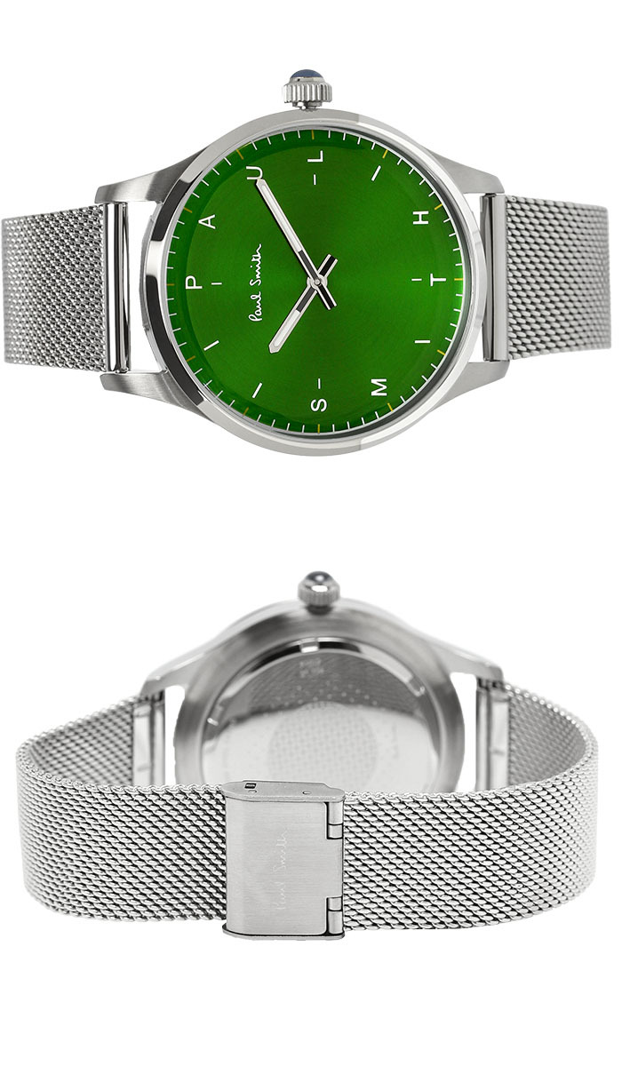 ポールスミス Paul Smith 腕時計 メンズ 41mm ステンレス クラシック ブランド 人気 ウォッチ ギフト プレゼント テンポ TEMPO グリーン グレー シルバー