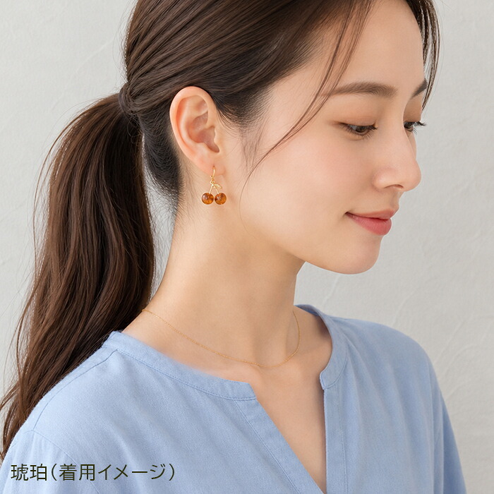 ピアス 金属アレルギー サージカルステンレス フック 落ちない 引っかからない 外れにくい フック かわいいサクランボ型ピアス カラビナ さくらんぼ チェリー フルーツ