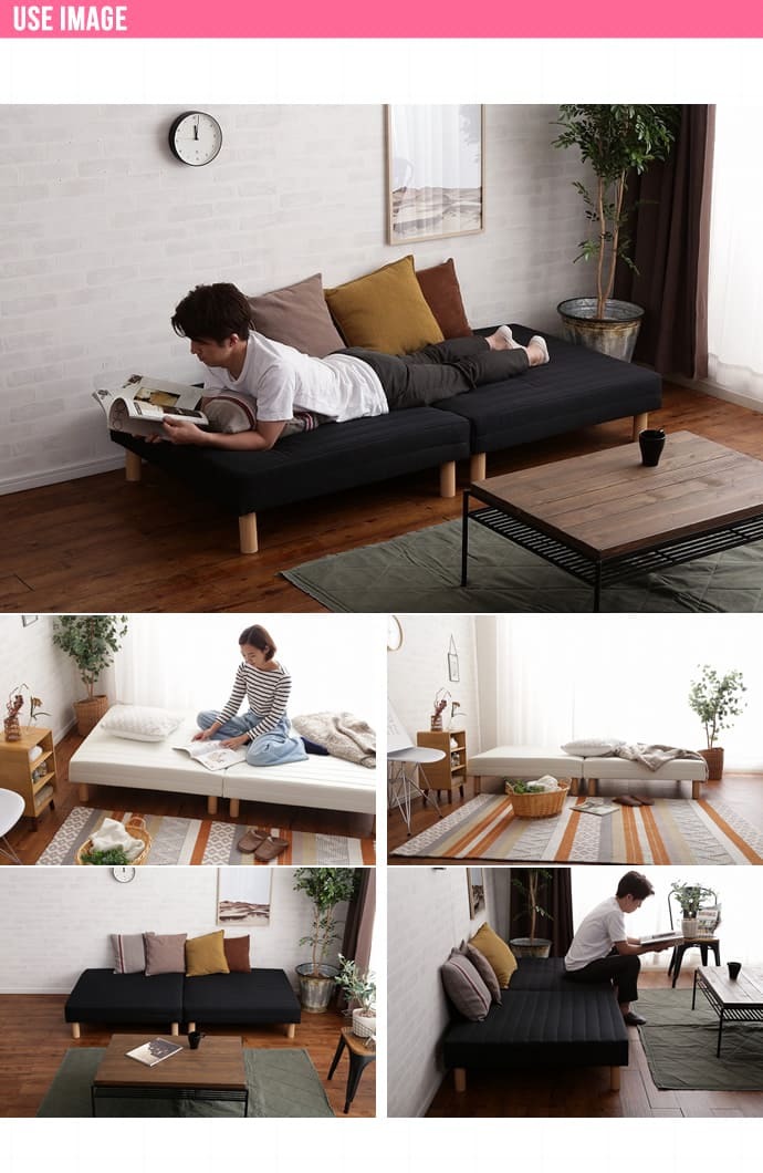 ベッド 寝具 脚付きマットレス セミダブル ウレタン 分割 抗菌 防臭 防ダニ加工済 幅120cm 本体厚み約１６cm 1年保証 マットレス付き マットレス 足元 収納 送料無料 一人暮らし