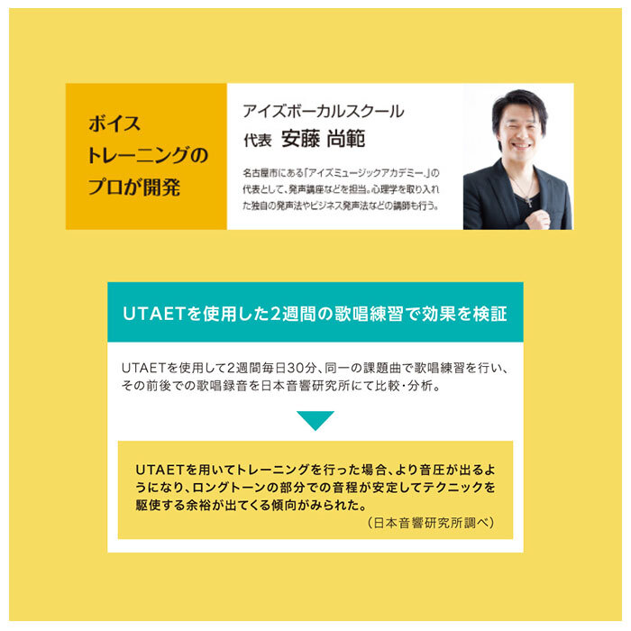 ボイストレーニンググッズ 通販 ウタエット UTAET ボイトレグッズ 消音機能 リアルボイス機能 ブレスリミット機能 カラオケ 練習 声帯 トレーニング 本気 全力 一人カラオケ ひとカラ 腹式呼吸 歌 熱傷 ながらエクササイズ ストレス発散