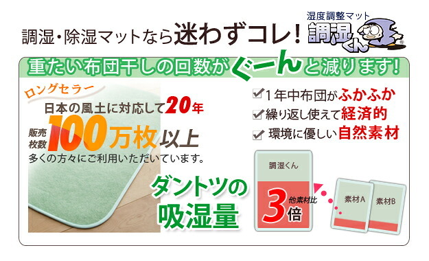 除湿シート 除湿マット 洗える 湿度調整マット 〔調湿くん〕 ダブル 130×180cm 布団湿気取り 湿気対策 寝具 ウォッシャブル 丸洗いok カーペット マットレス 梅雨対策 梅雨対策