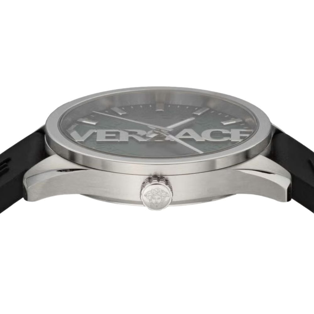 ヴェルサーチェ 腕時計 メンズ グリーン シルバー ブラック 42mm VERSACE V-VERTICAL シリコンベルト スイス製 メンズ腕時計 軽量 ブランド おしゃれ プレゼント ギフト 卒業 入学 お祝い