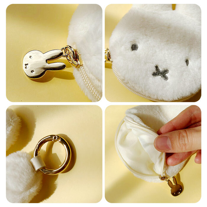 ミッフィー ファー 小銭入れ miffy フェイスシリーズ コインケース フェイス ミッフィーグッズ ミッフィー好き ミニポーチ ポーチ レディース 小物入れ 小物 プチギフト リング付き 子供 大人 ファーポーチ 女の子 プレゼント ギフト 贈り物