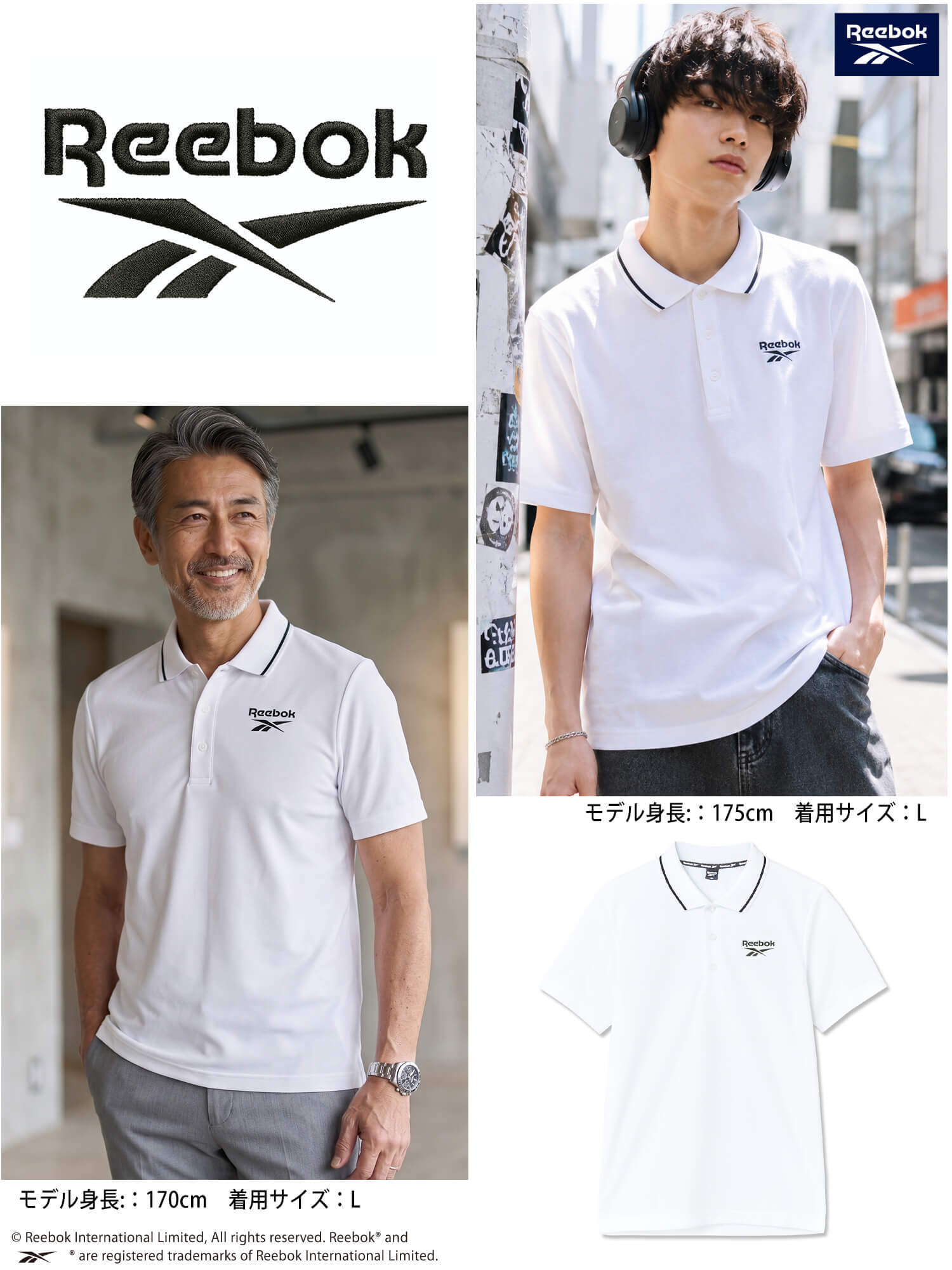  Reebok リーボック ポロシャツ メンズ 半袖 ボタンダウン ドライ 吸汗速乾 襟ライン ワンポイントロゴ ブランド 無地 スポーツ ゴルフウェア オフィスカジュアル 黒 白 Ｍ L LL 3L 大きいサイズ 春 夏 秋 2025ss ユニセックス karlas別注