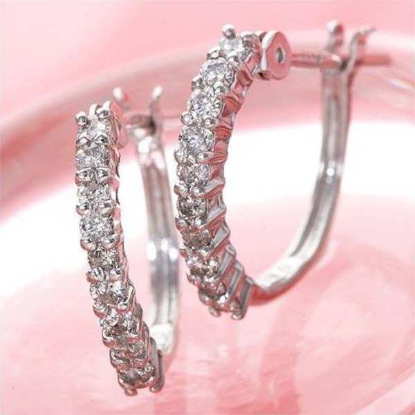 ピアス レディース 18K ホワイトゴールド ダイヤ 20石 エタニティピアス ダイヤモンド 18金 高級 ジュエリー 記念日 誕生日 プレゼント ギフト 贈り物