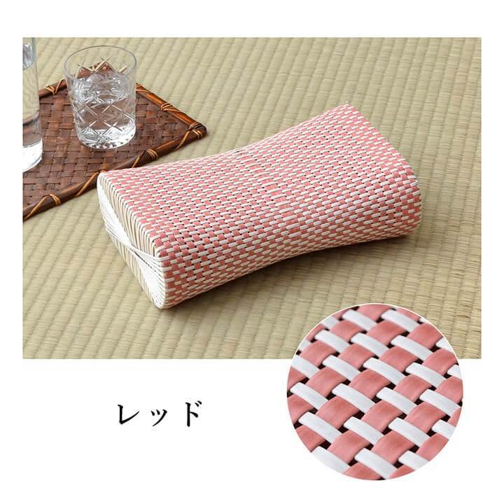 枕 まくら PPまくら PP枕 籐枕風 ピロー 通気性 蒸れない ポリプロピレン 軽い 丈夫 手編み 約30×20cm 通気性の良いポリプロピレン枕 枕寝具 寝具用品 寝室用 寝室用品 インテリア ひんやり ベージュ ブルー レッド