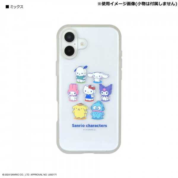iPhone16 Plus ケース サンリオ IIIIfit Clear ミックス 耐衝撃 スマホケース ハイブリッド カバー かわいい キャラクター グッズ 衝撃吸収 ストラップホール付き アイフォン16プラス サンリオ正規ライセンス品
