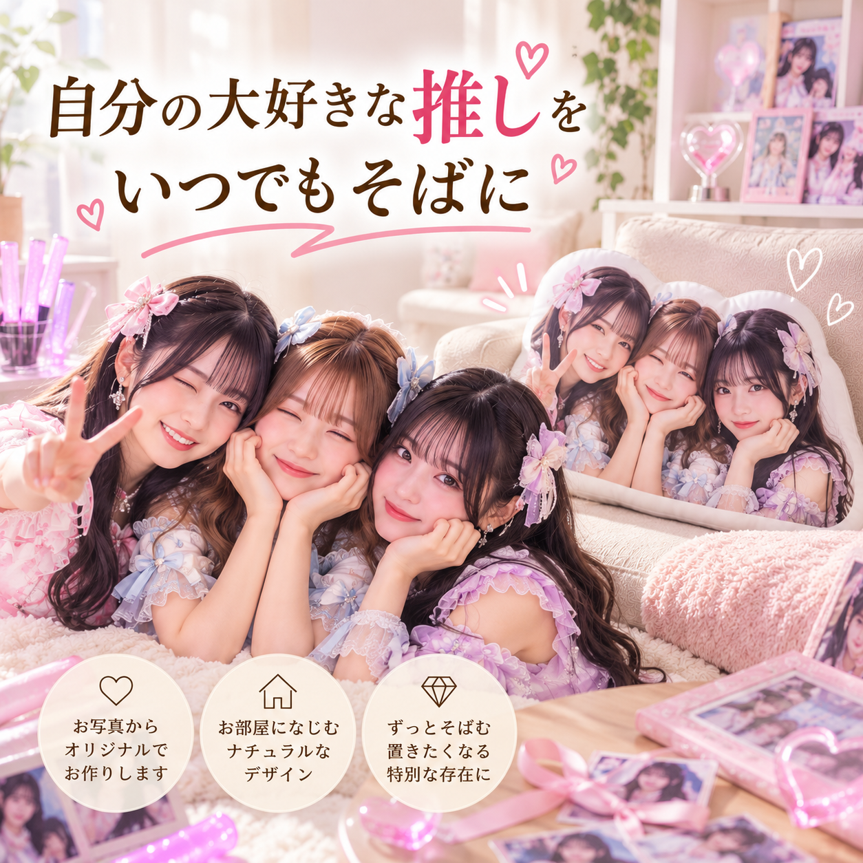 推し活 オリジナルクッション 推しクッション 写真入りクッション 推し活グッズ 推しのいる生活 推し活インテリア 推しカラー 誕生日プレゼント ライブ参戦 コンサートグッズ 応援グッズ 推しの写真 オーダーメイドクッション アイドルグッズ アニメグッズ 推し活プレゼント 推し友ギフト 記念日ギフト 写真クッション オリジナルグッズ 世界に一つだけの贈り物 ファンへの贈り物 友達ギフト 推し活記念品