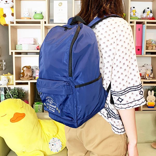 SAN-X リラックマ NV キャンプ リラックマ オープンワイドデイリュック バッグ 旅行 グッズ ネイビー  (MCOR)