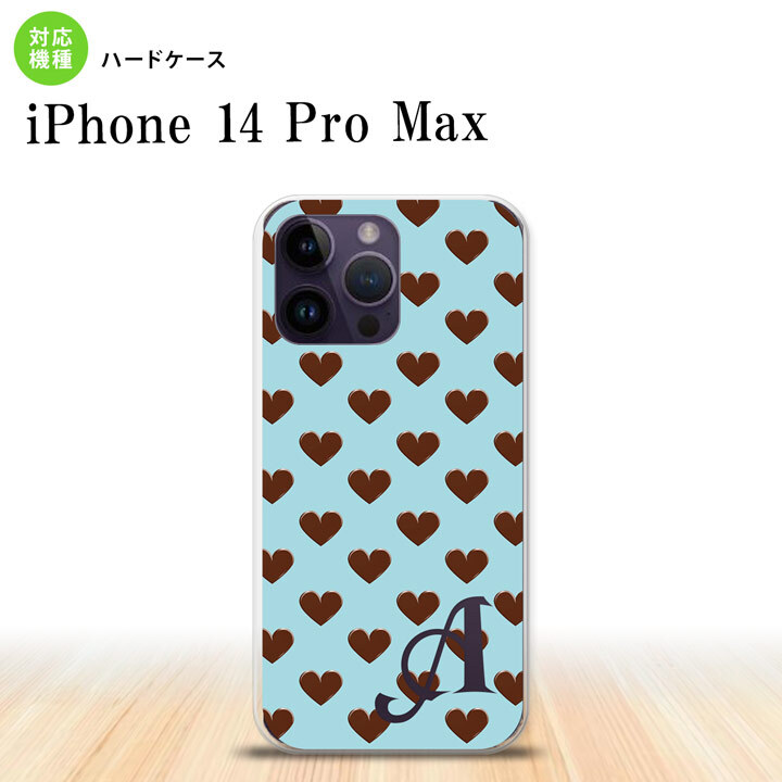 iPhone14 ProMax iPhone14 Pro Max スマホケース 背面ケース ハードケース ハート B 青 +アルファベット 2022年 9月発売 nk-i14pm-172i
