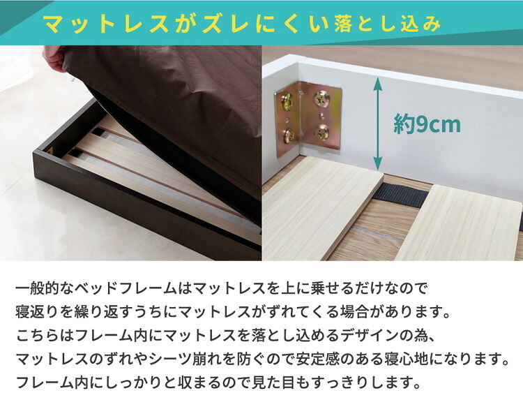 ベッド 寝具 マットレスセット USBコンセント付き 宮付き フロア グレーマットレス フレーム 宮付きフロア ３Ｄメッシュ ロー すのこ コンセント付き ロニー USB 木製 低い ロータイプ シングル
