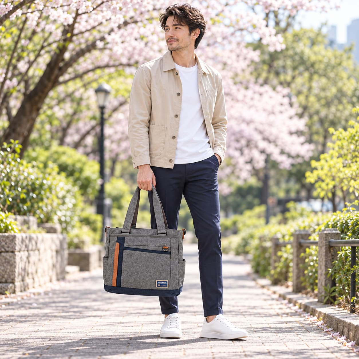 MOUSTASCHE ムスタッシュ トートバッグ 手持ち 斜め掛け メンズ 普段使い 使いやすい