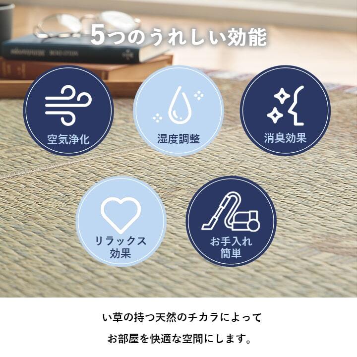夏ラグ 夏用カーペット い草ラグ カーペット夏用 自然素材 節電 快適 インテリア ギャベル柄 シンプル おしゃれ 湿度調節 消臭効果 お手入れ簡単 約120×180cm