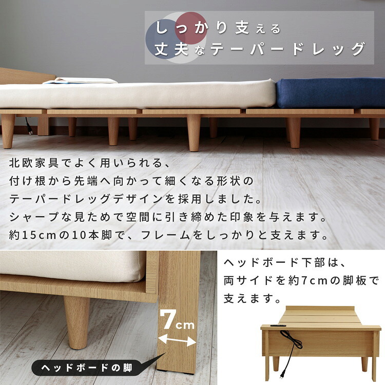ソファ デイ コンセント付き トリコロール ポケットコイルマットレス モアス MOAS スモールセミシングル 新生活