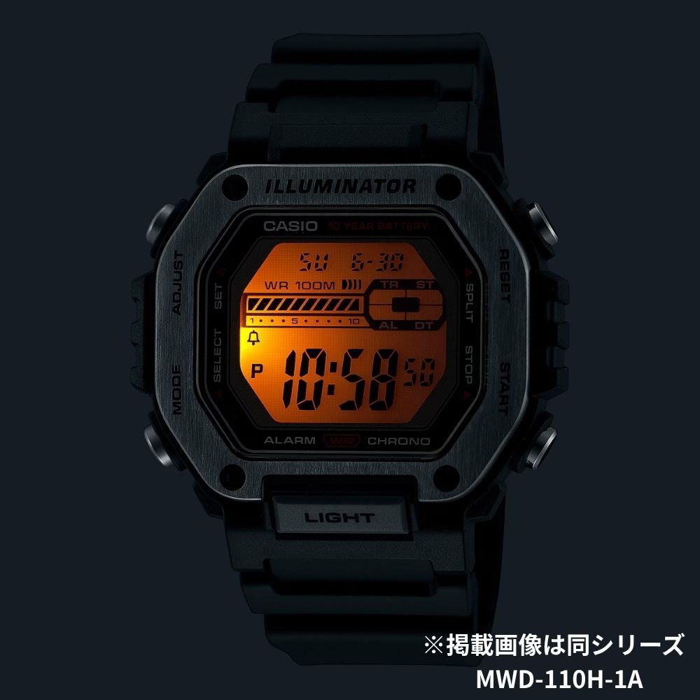 カシオ 腕時計 メンズ グレー デジタル 10年電池 防水 100m 見やすい 大画面 CASIO 海外モデル 多機能 スポーツ 作業用 日常使い プレゼント 男性 収納ケース付き ギフト 成人 卒業 入学