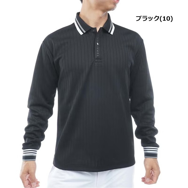 トミーヒルフィガー ゴルフ メンズ 針抜きジャガード 長袖ポロシャツ TOMMY HILFIGER THMA663 2026年秋冬モデル お誕生日祝い お祝い 記念品 お父さん 父の日 彼氏 男性 30代 40代 50代 60代  還暦祝い 敬老の日 人気プレゼント プレゼント