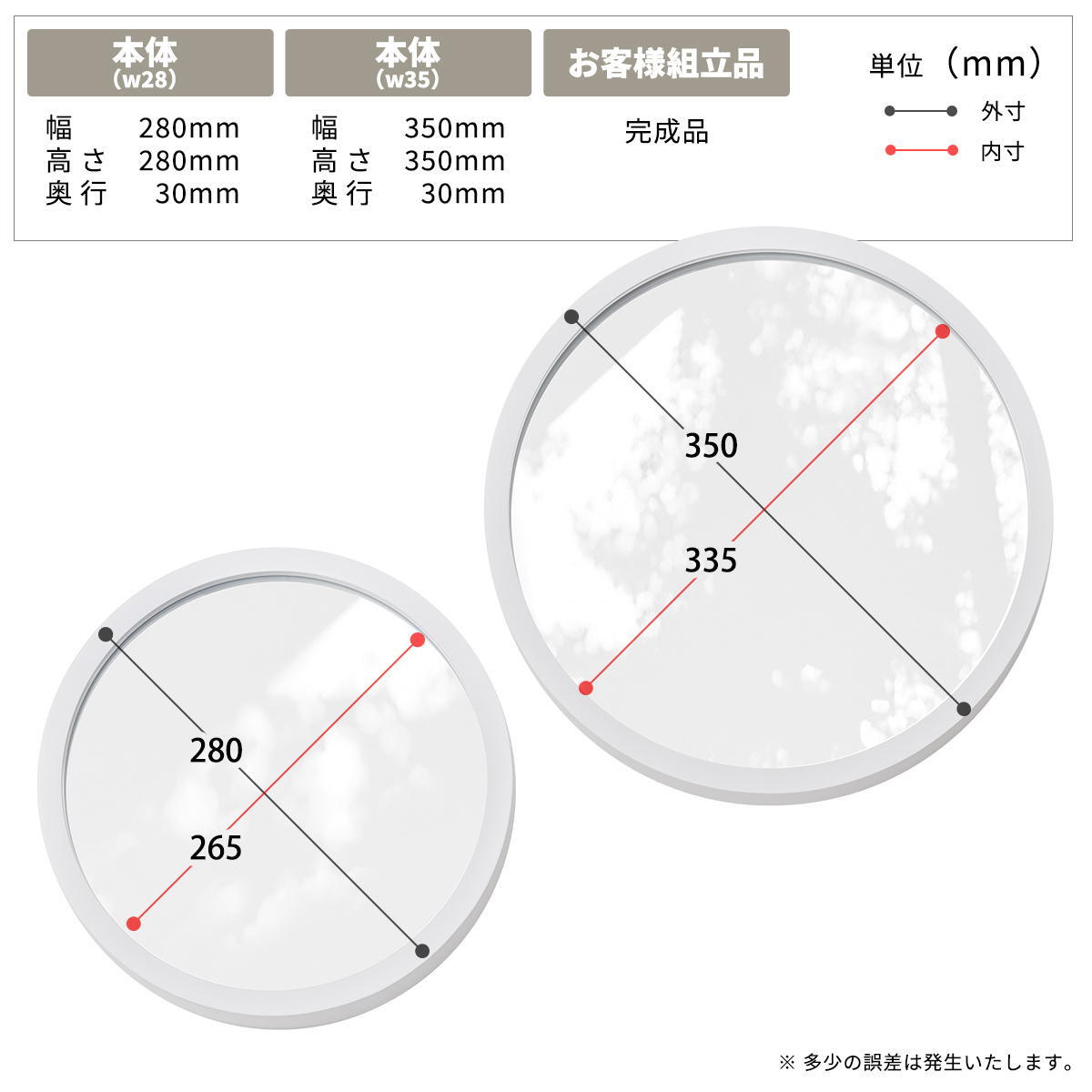 BF DECO 壁掛け丸ミラーSET W35/W28 BFMI0409 2点セット 直径35cm 直径28cm 2点セット ミラー 鏡 丸い 壁掛けミラー 玄関 円 直径38cm 直径28cm 飛散防止加工 ウォールミラー おしゃれ インテリア