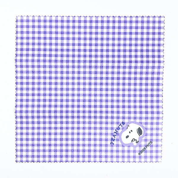 スヌーピー メガネケース パープル サガラワッペンチェック SNOOPY