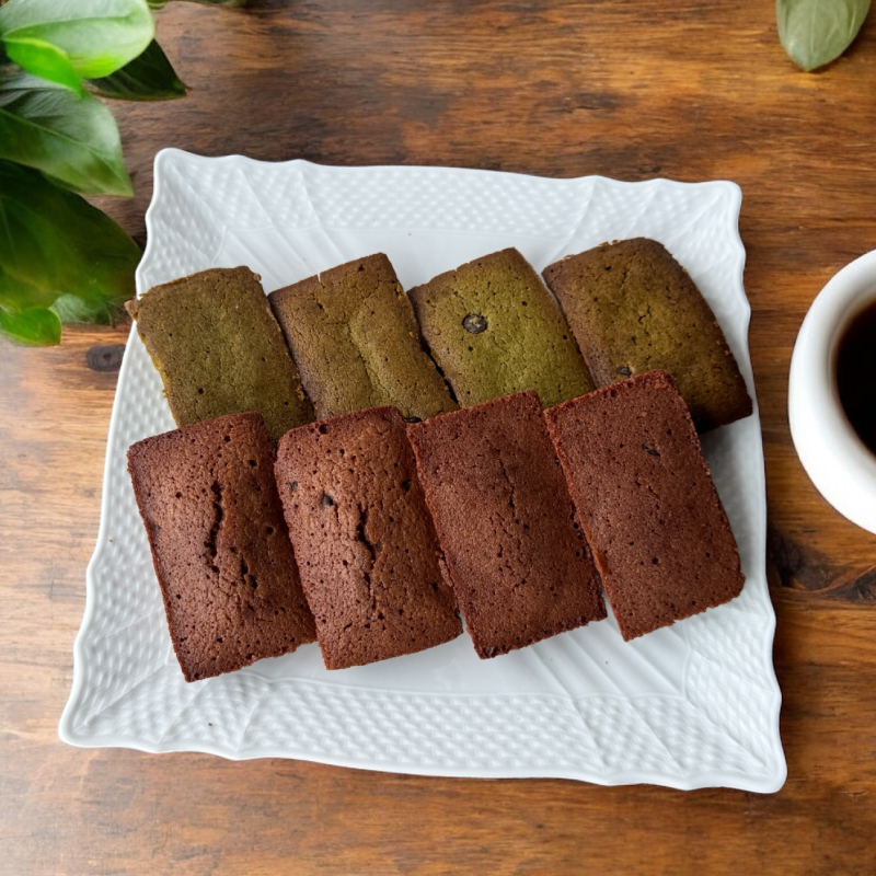 [ 抹茶 チョコ ＆ ダブルショコラ ] フィナンシェ  4個ずつ 計8個入 お返し のし無料 お茶菓子 菓子折り お返し 常温 プレゼント 食べ物 誕生日 スイーツ 洋菓子 贈り物 出産 結婚 内祝い 個包装 焼き菓子