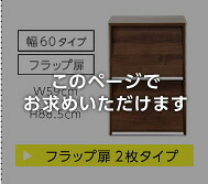 収納家具 ラック フラップ扉2枚タイプ DS60-F2--WAL ウォールナット ホームテイスト ディスプレイ シリーズ 本棚 ブック フラップ フラップチェスト