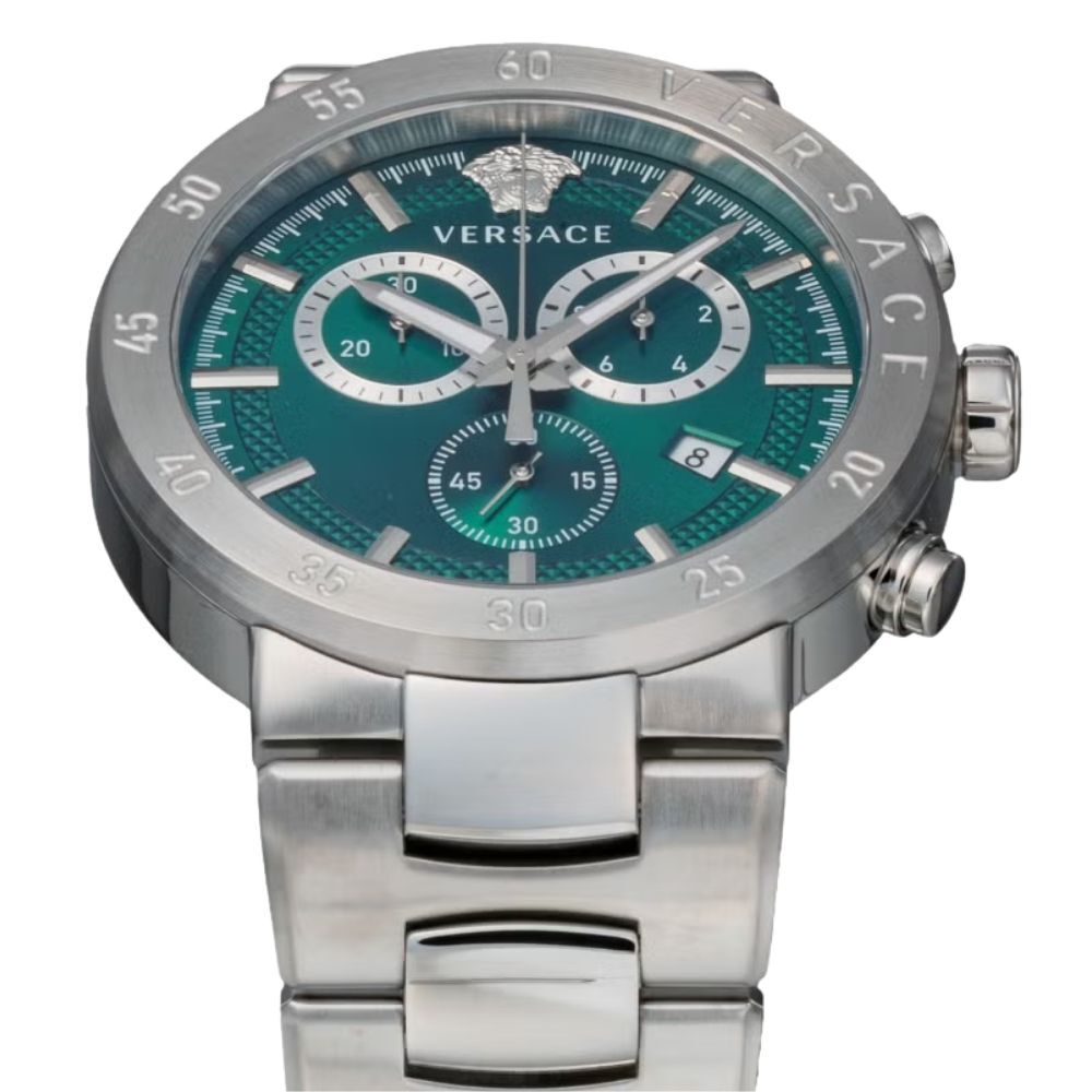 ヴェルサーチ 腕時計 メンズ アーバンミスティーク 1本限り クロノグラフ グリーン シルバー 44mm VERSACE URBAN MYSTIQUE スイス製 サファイアガラス プレゼント ギフト 成人 卒業 入学