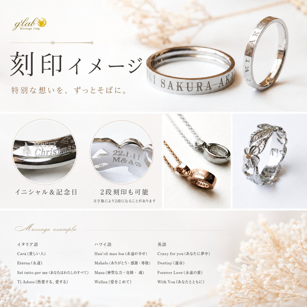 【Hawaiian Ring】繊細な透かし彫り プルメリア＆リーフ ハワイアンリング  指輪 ステンレス 安い 高品質 結婚記念日 夫婦ペア 無料ラッピング ジーラブ