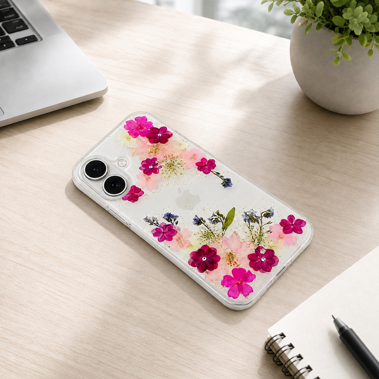 【ほぼ全機種対応スマホケース❁】押し花スマホケース NO.609（着日指定不可） 押し花＆レジン iPhone/Xperia/AQUOS/Galaxy他